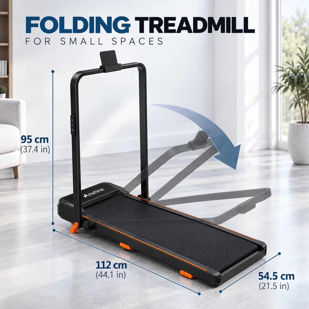Anshine Folding Treadmill with Incline – 2.5HP Walking Pad & Running Machine