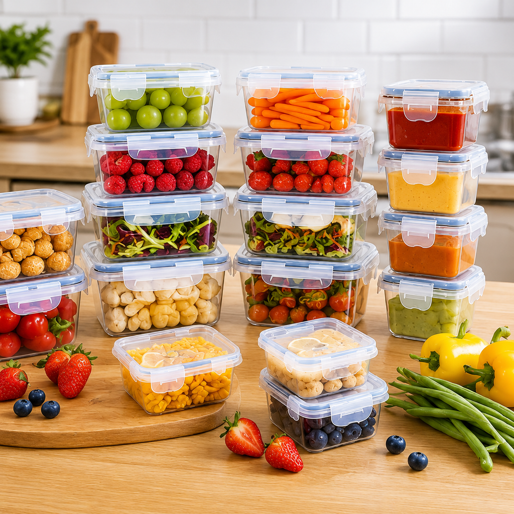 Anshine Airtight Food Storage Containers – BPA Free, 4-Side Lock, Stackable Pantry Organization