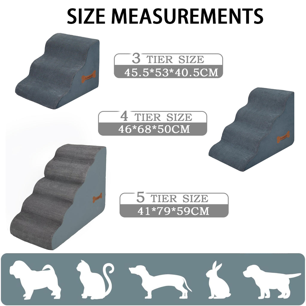 Memory Foam Dog Stairs – Non-Slip Pet Steps for Bed, Sofa & Couch