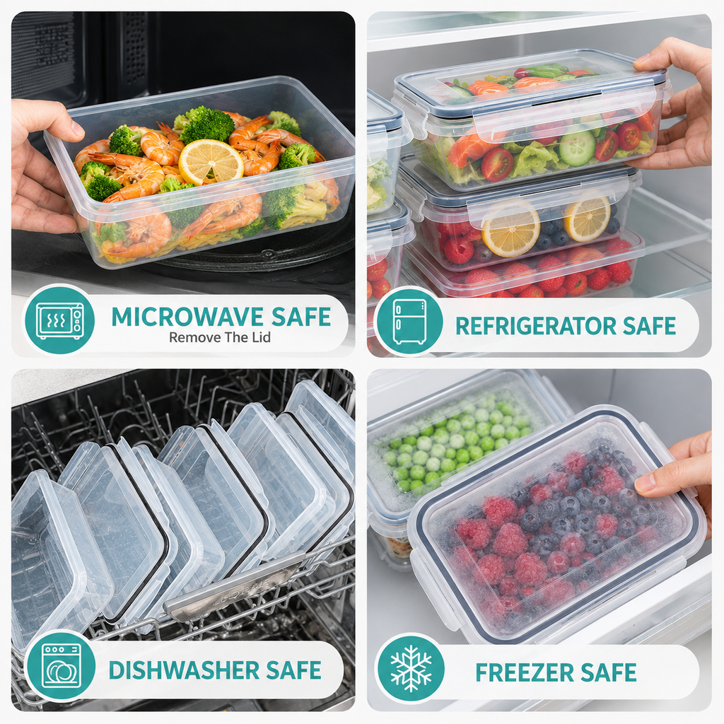 Anshine Airtight Food Storage Containers – BPA Free, 4-Side Lock, Stackable Pantry Organization