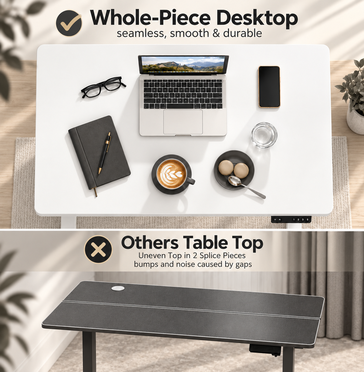 Anshine Electric Standing Desk 100 × 60cm – Height Adjustable Sit Stand Desk