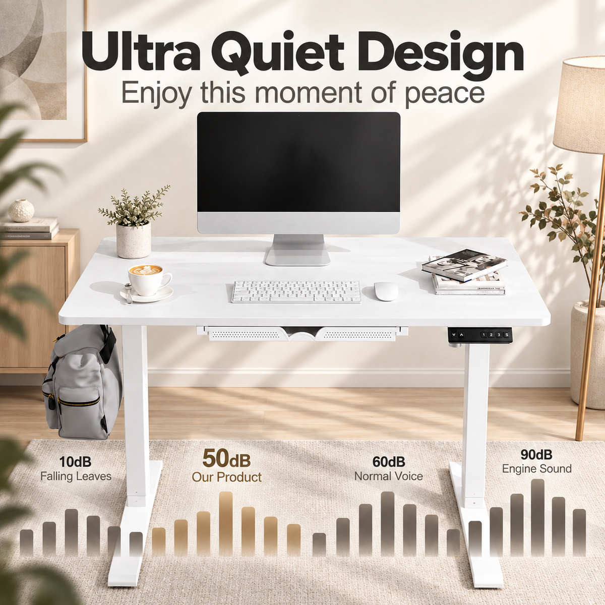 Anshine Electric Standing Desk 100 × 60cm – Height Adjustable Sit Stand Desk