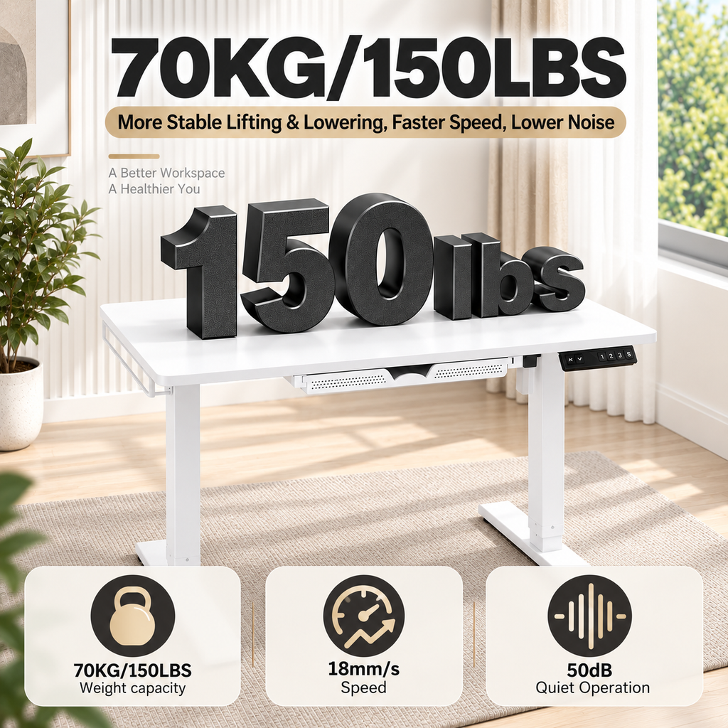 Anshine Electric Standing Desk 100 × 60cm – Height Adjustable Sit Stand Desk
