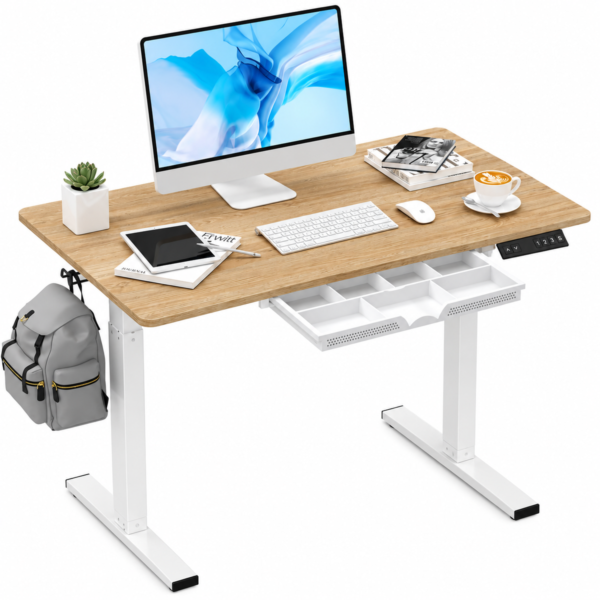 Anshine Electric Standing Desk 100 x 60cm – Height Adjustable Sit Stand Desk
