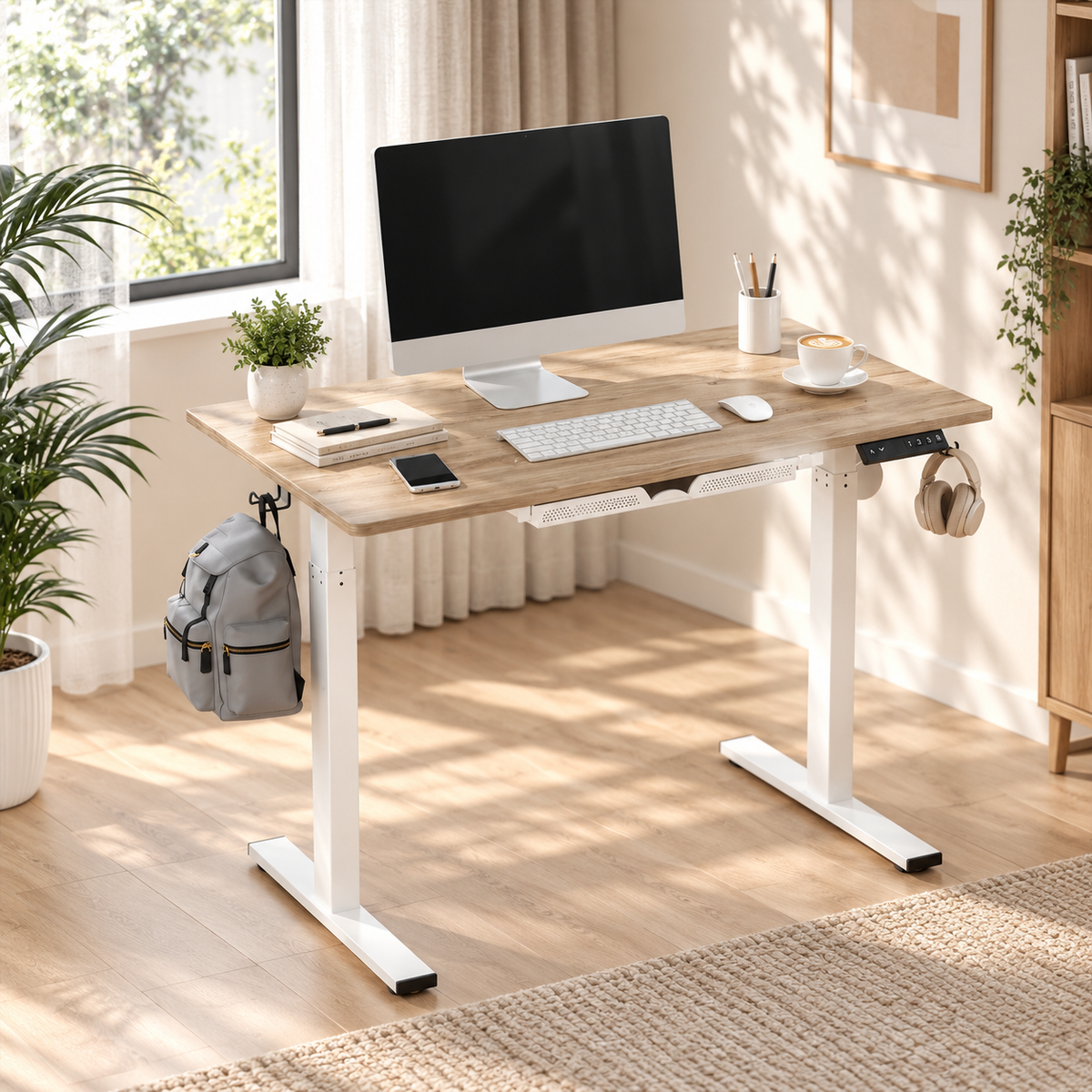 Anshine Electric Standing Desk 120 x 60cm – Height Adjustable Sit Stand Desk