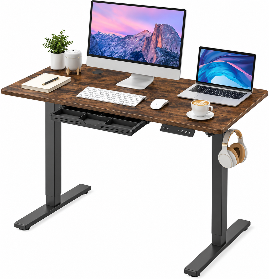 Anshine Electric Standing Desk 120 x 60cm – Height Adjustable Sit Stand Desk