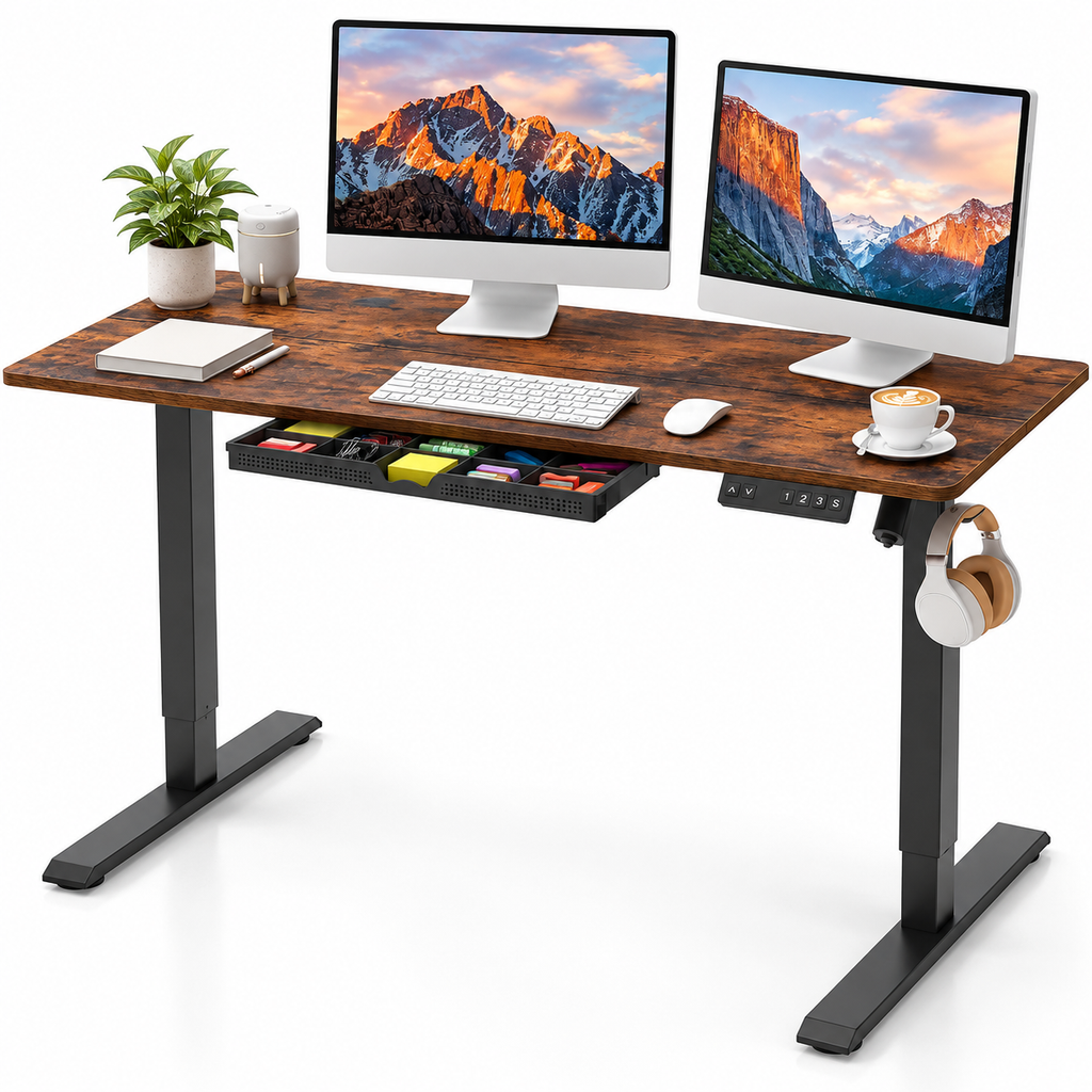 Anshine Electric Standing Desk 140 x 60cm – Height Adjustable Sit Stand Desk