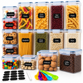 Airtight Cereal Storage Containers 16 Piece Set – Food Pantry Organiser