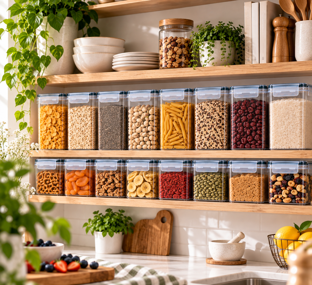 Anshine Airtight Food Storage Containers 42 Piece Set – Pantry Organiser