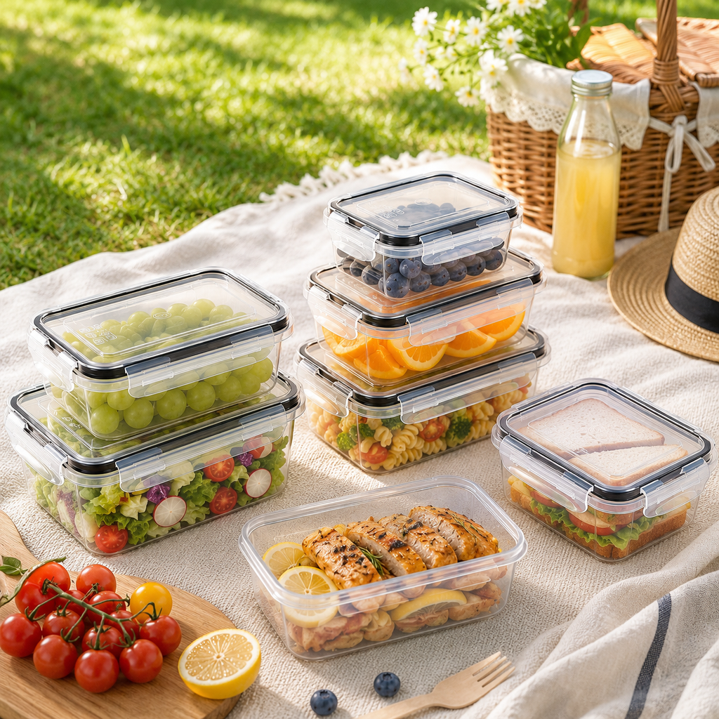 Anshine 34 Piece Airtight Food Storage Containers – BPA-Free, 4-Side Lock, Stackable Pantry Organization