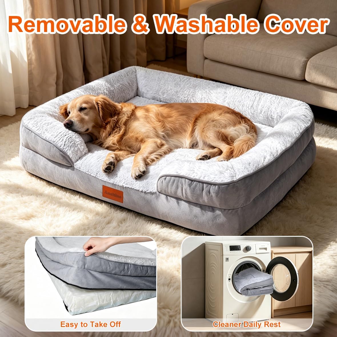 Memory Foam Orthopedic Dog Bed – Washable & Non-Slip