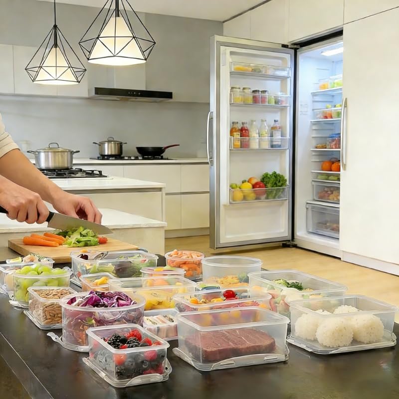 Anshine 20 Piece Airtight Food Storage Containers – BPA Free, 4-Side Lock, Stackable Pantry Organization