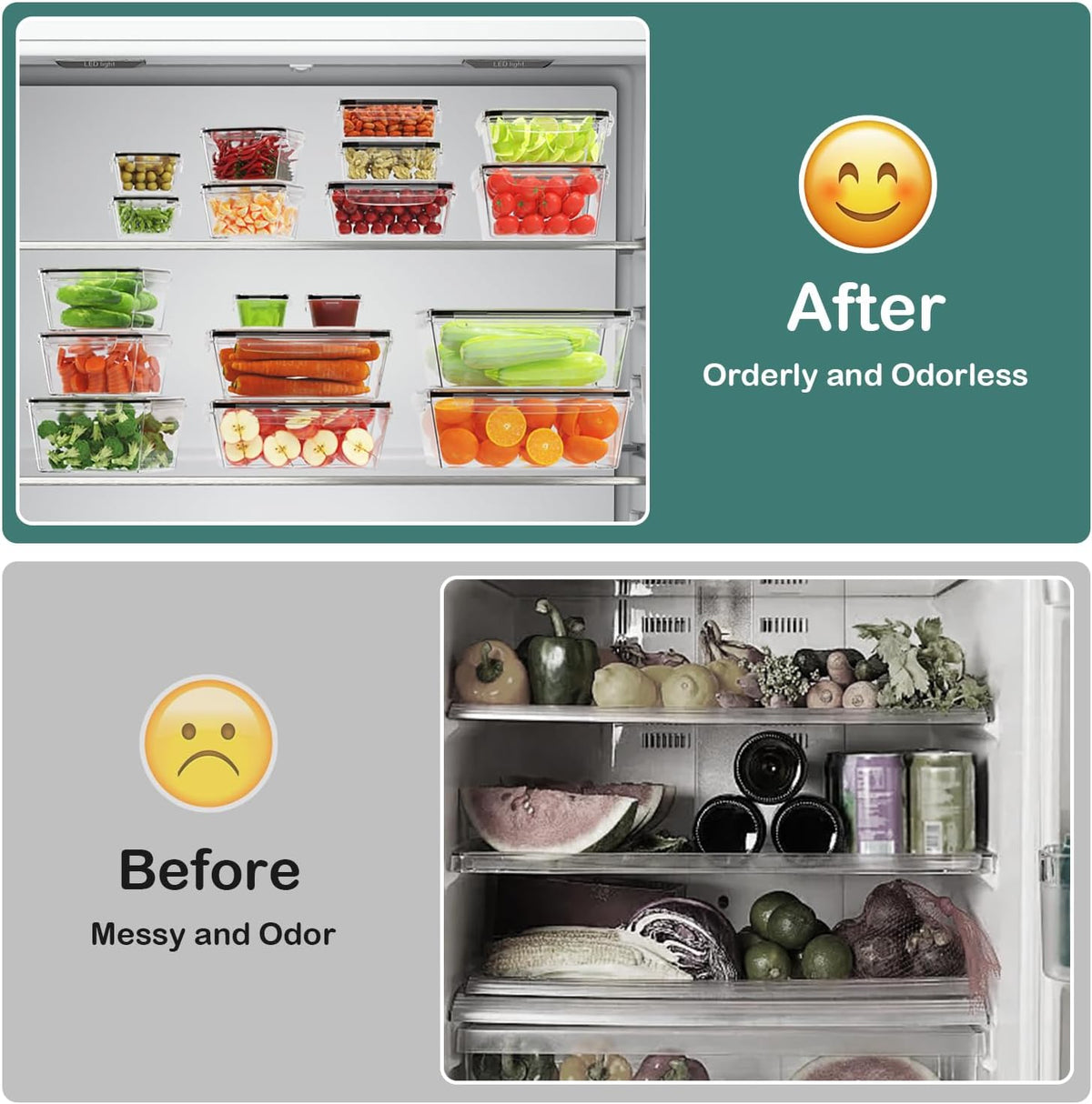 Anshine 20 Piece Airtight Food Storage Containers – BPA Free, 4-Side Lock, Stackable Pantry Organization