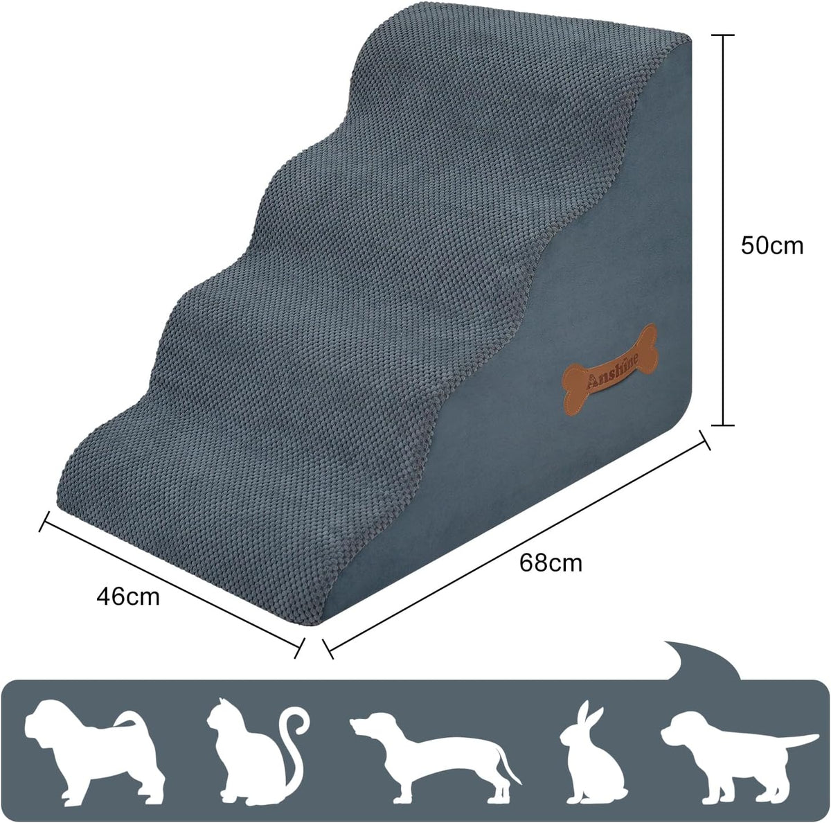 Memory Foam Dog Stairs – Non-Slip Pet Steps for Bed, Sofa & Couch