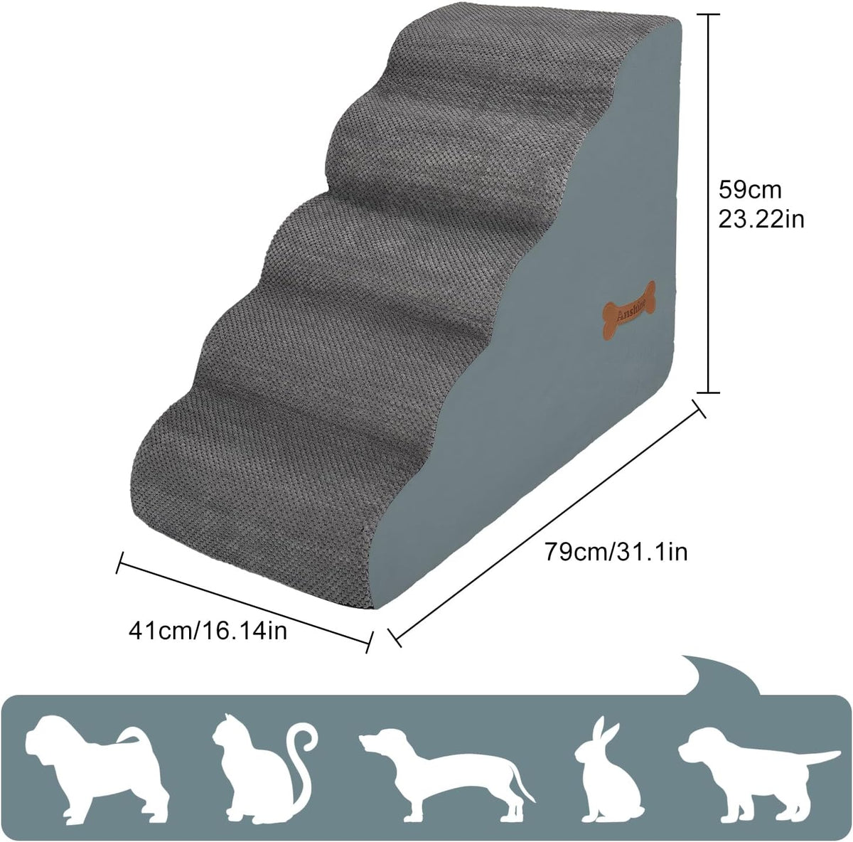 Memory Foam Dog Stairs – Non-Slip Pet Steps for Bed, Sofa & Couch