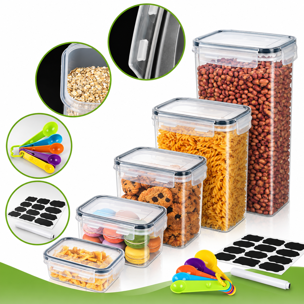 Anshine Airtight Food Storage Containers 30 Piece Set – Pantry Organiser