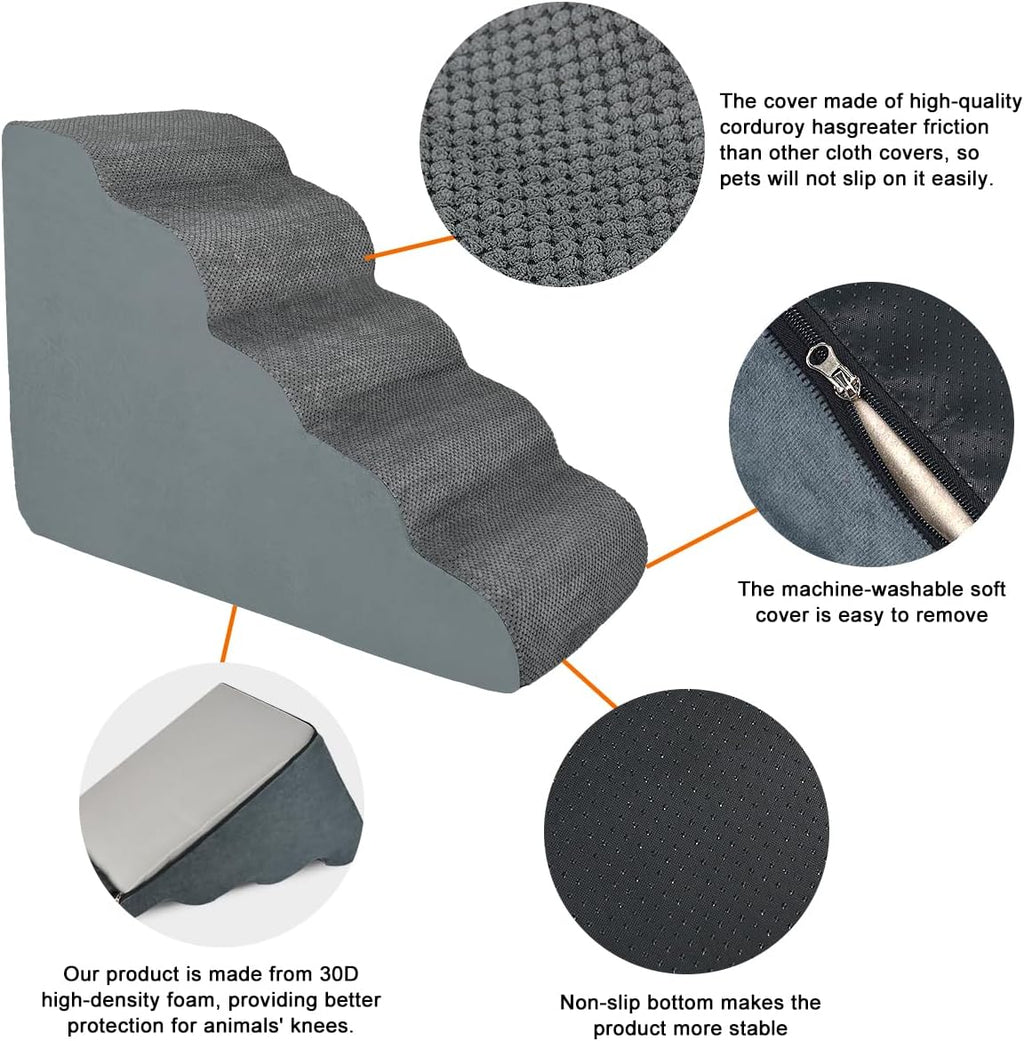 Memory Foam Dog Stairs – Non-Slip Pet Steps for Bed, Sofa & Couch