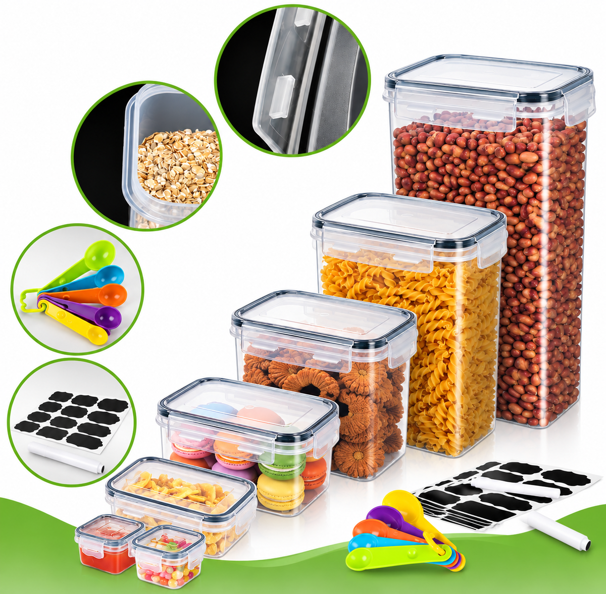 Anshine Airtight Food Storage Containers 42 Piece Set – Pantry Organiser