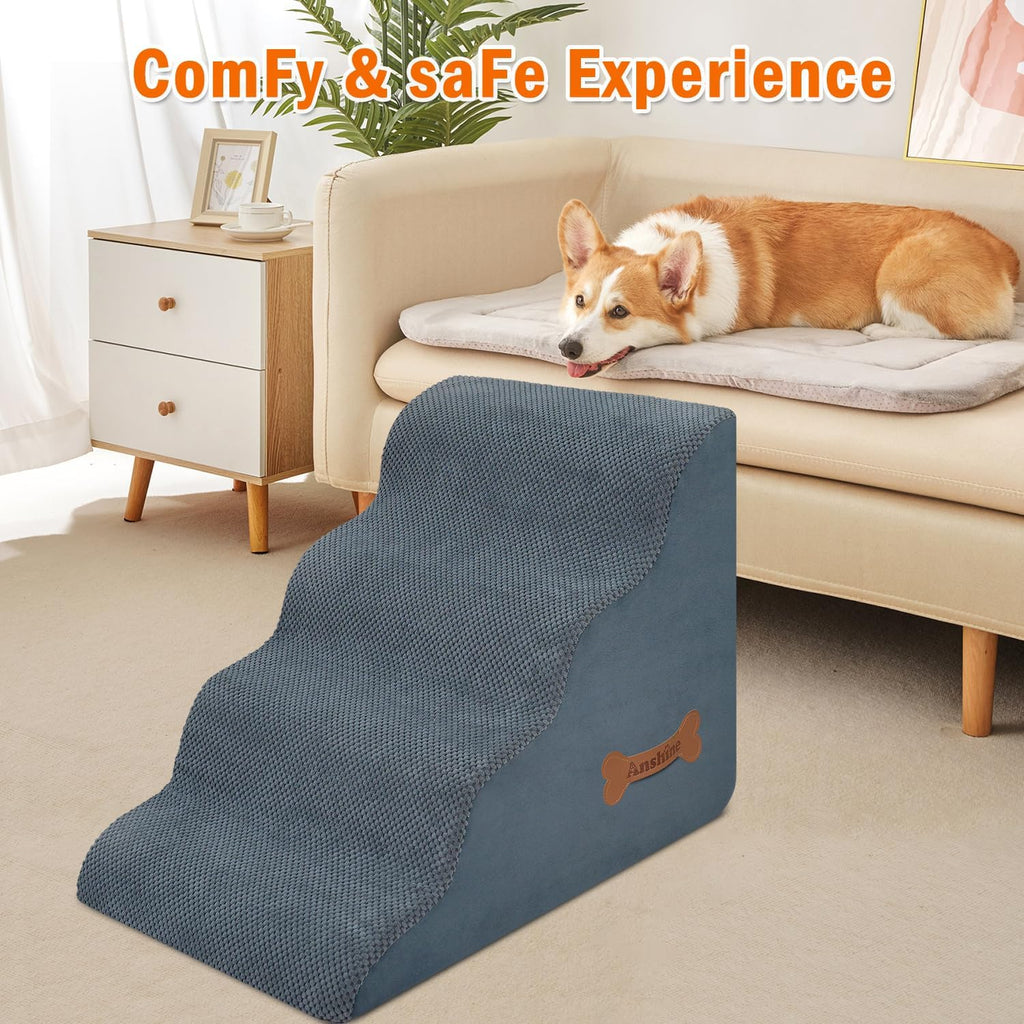 Memory Foam Dog Stairs – Non-Slip Pet Steps for Bed, Sofa & Couch