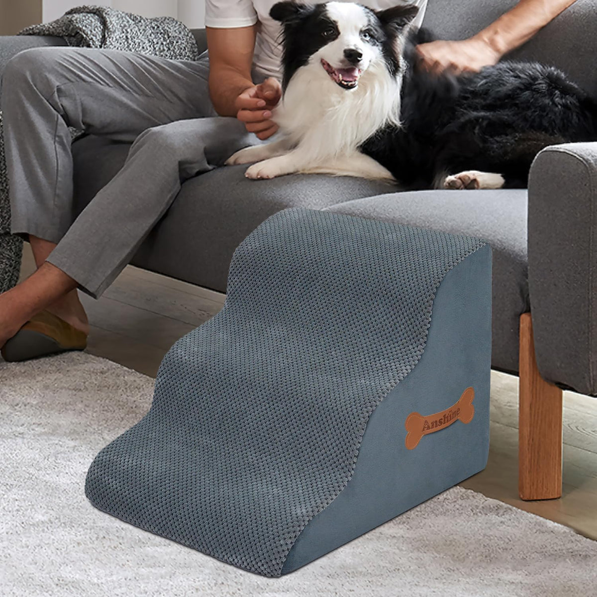 Memory Foam Dog Stairs – Non-Slip Pet Steps for Bed, Sofa & Couch